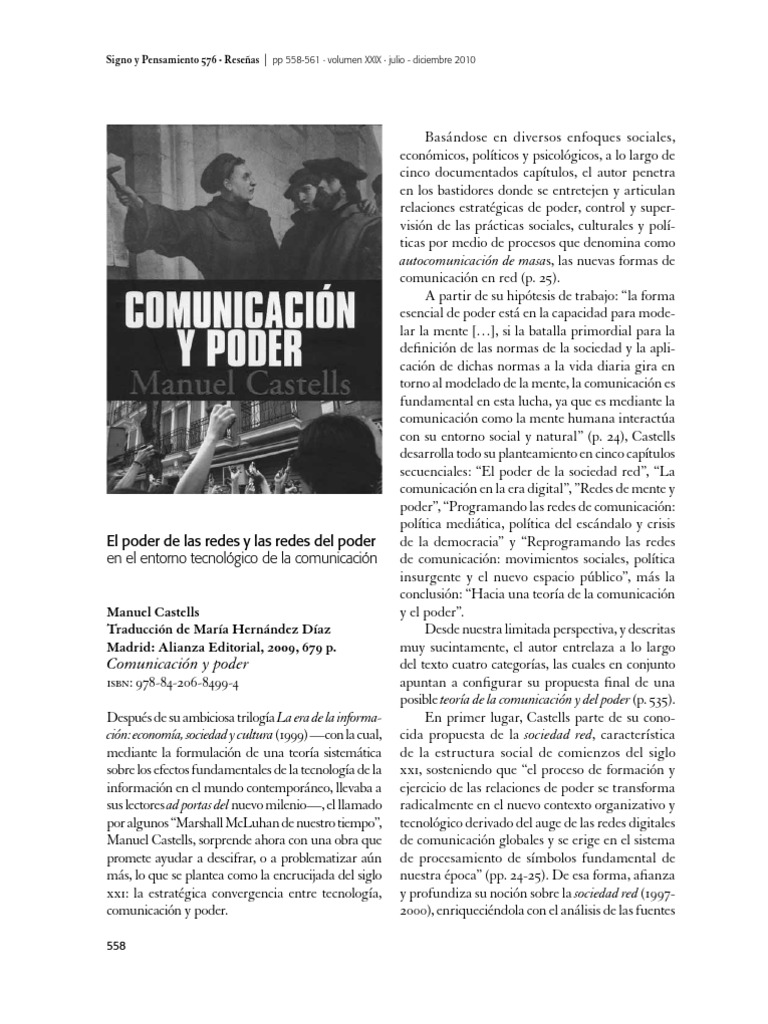 Comunicacion Y Poder Manuel Castells Descargar Gratis Pdf