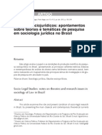 MADEIRA, Lígia Mori  e  ENGELMANN, Fabiano. Estudos sociojurídicos_apontamentos sobre teorias e temáticas de pesquisa em sociologia jurídica no Brasil.