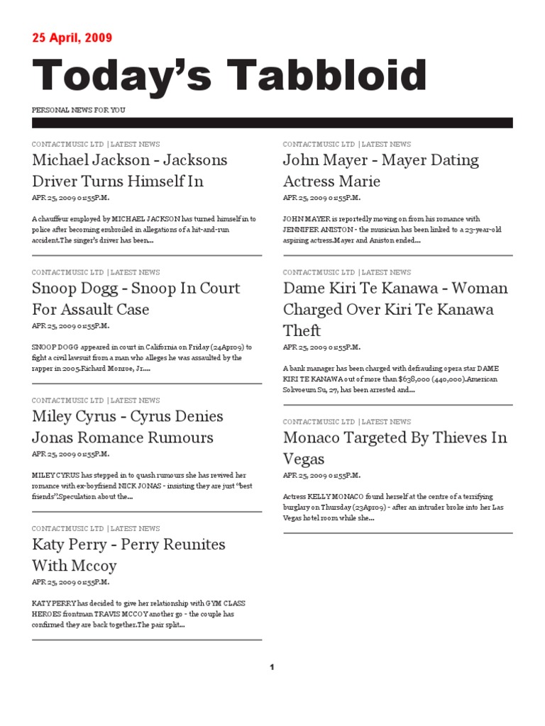 Tabbloid: Celebrity News Highlights | PDF | Leisure