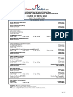 Course Schedule 2013 Sarawak