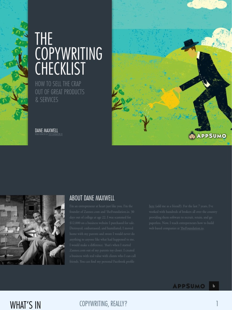 Copywriting Checklist for Entrepreneurs | PDF | Email | Financial ...