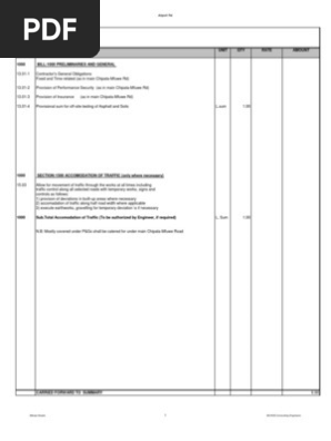 Bill of Quantities