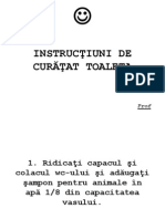 Instrucţiuni de Curăţat Toaleta