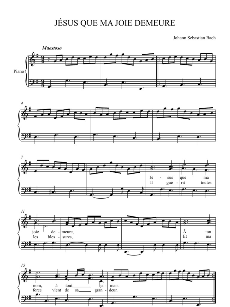 Jésus Que Ma Joie Demeure Partition Pdf Free Scores - Com) Bach Johann Sebastian Jesus Que Ma Joie Demeure 47428 |  PDF