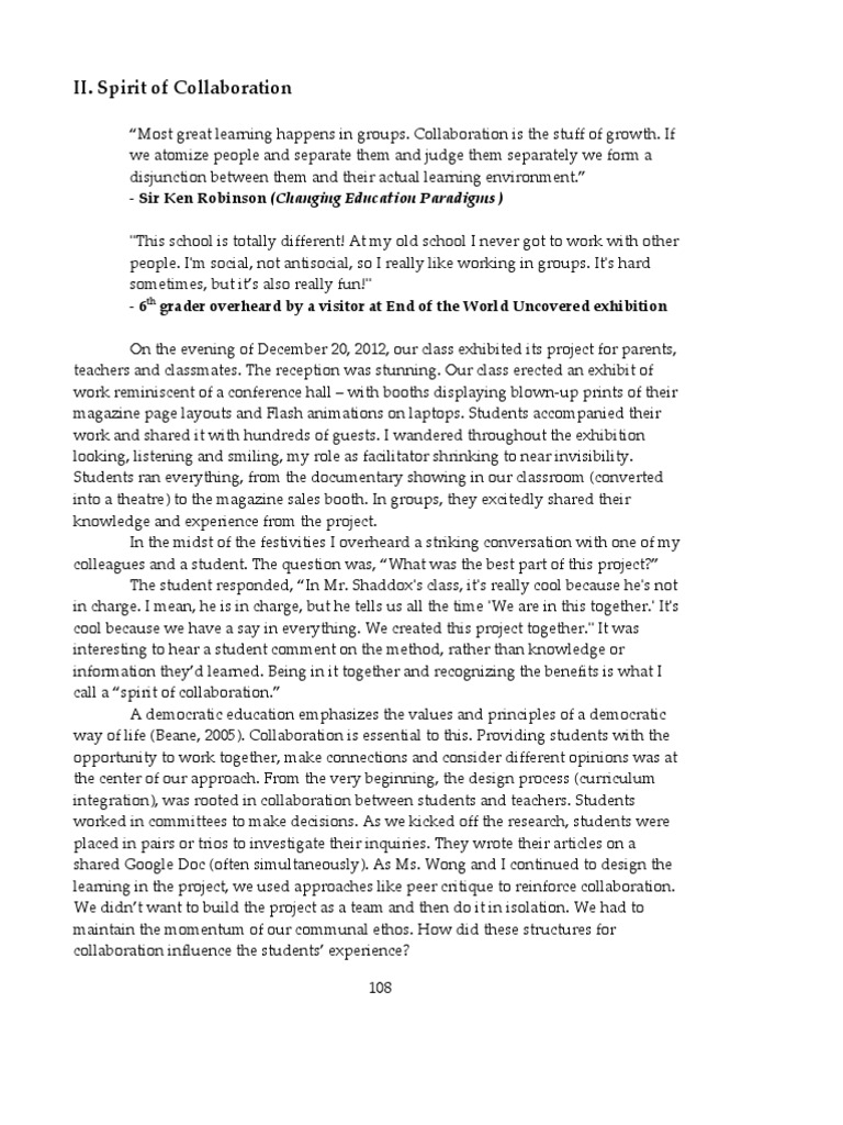 Ii spirit of collaboration sir ken robinson changing education
