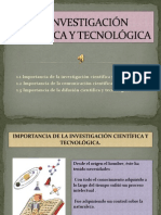 LA INVESTIGACIÓN CIENTÍFICA Y TECNOLÓGICA