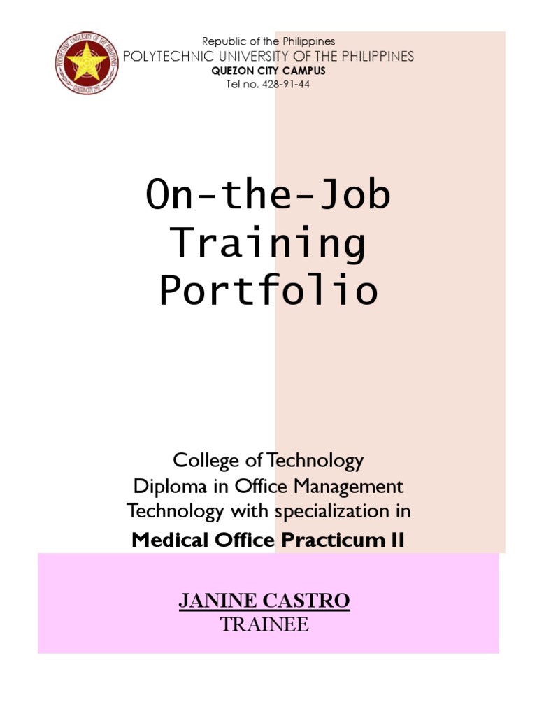 OJT Report: Medical Office Practicum | PDF | University | Philippines