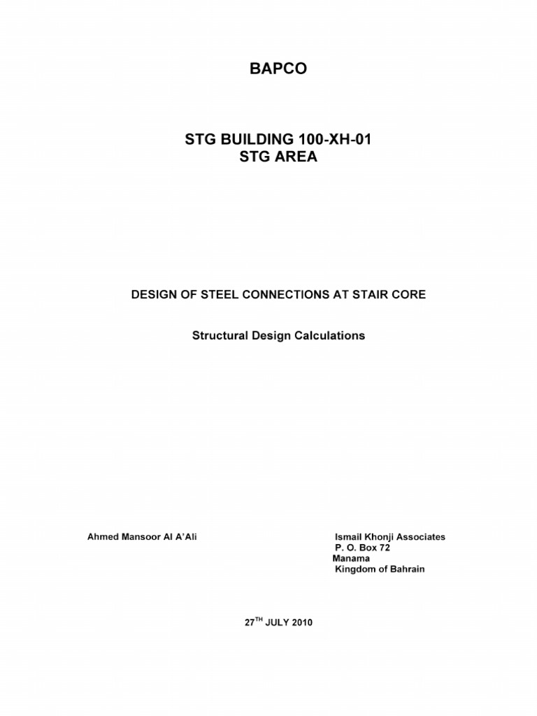 Calculation For Stair Tower Pdf Screw Mechanical Engineering