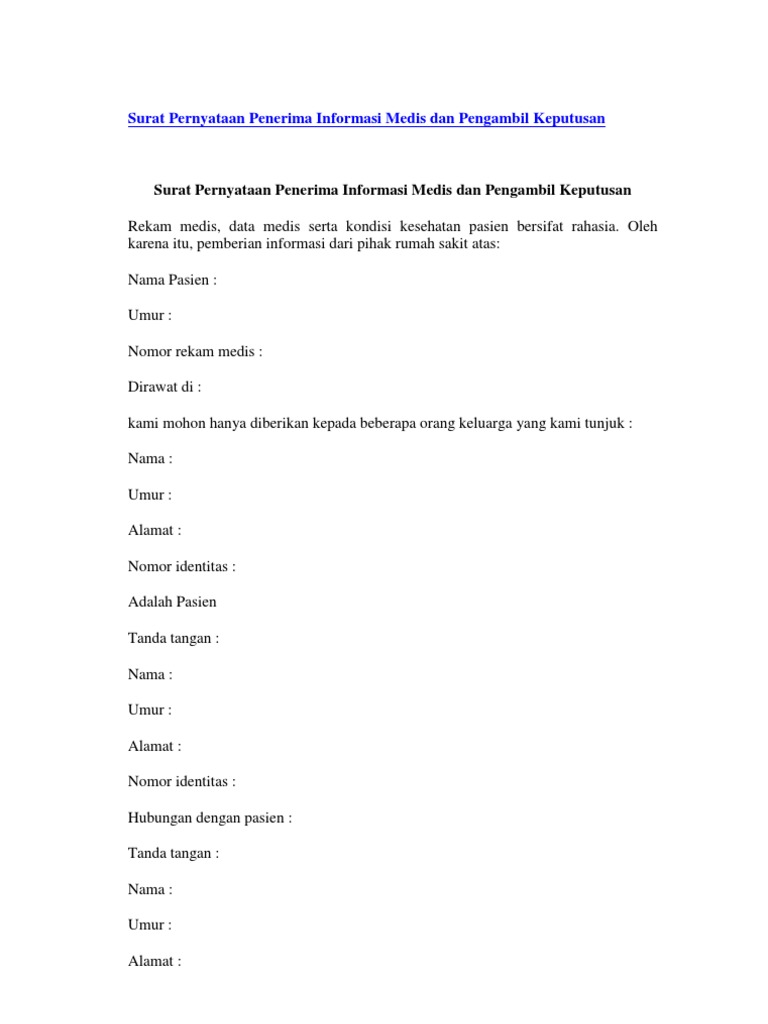 Contoh Formulir General Consent Kerkosi