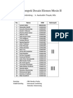 Absen Matakuliah Desain Elemen Mesin II