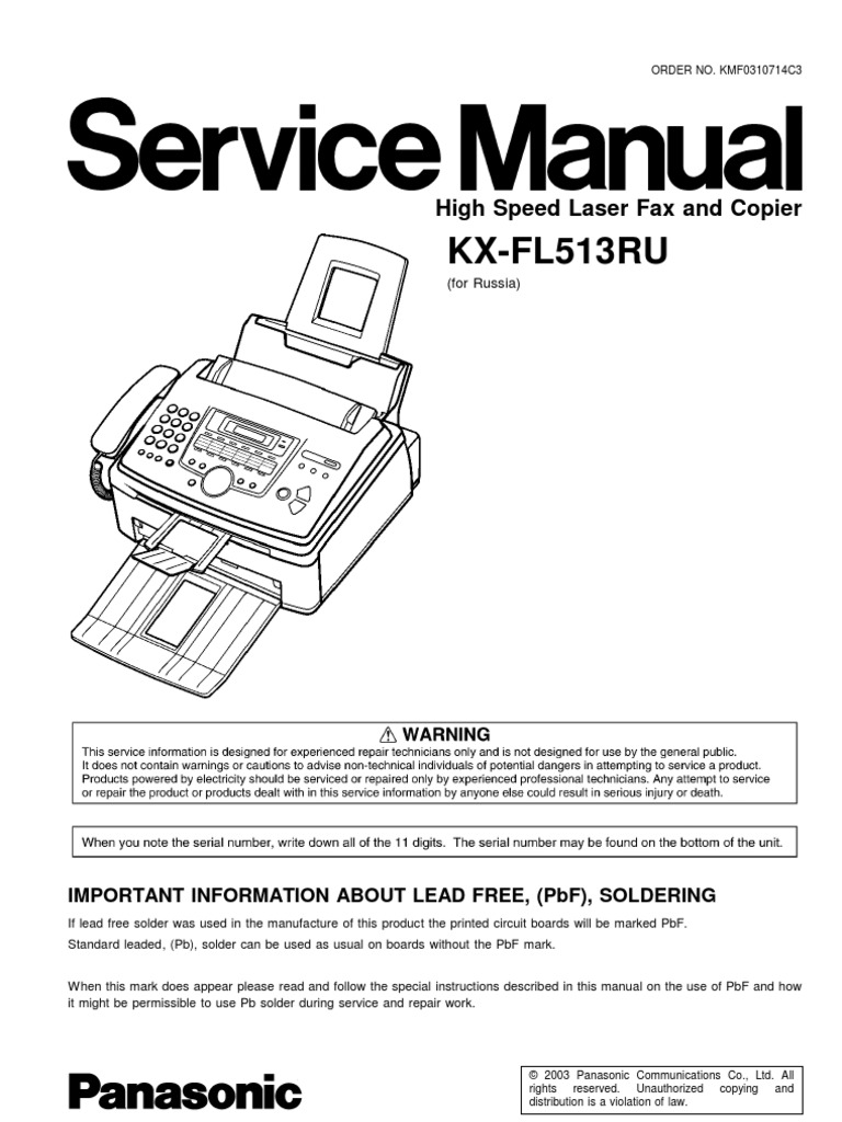 Panasonic KX-FL513_High Speed Laser Fax and Copier | Solder | Printed  Circuit Board