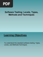 Software Testing: Levels, Types, Methods and Techniques