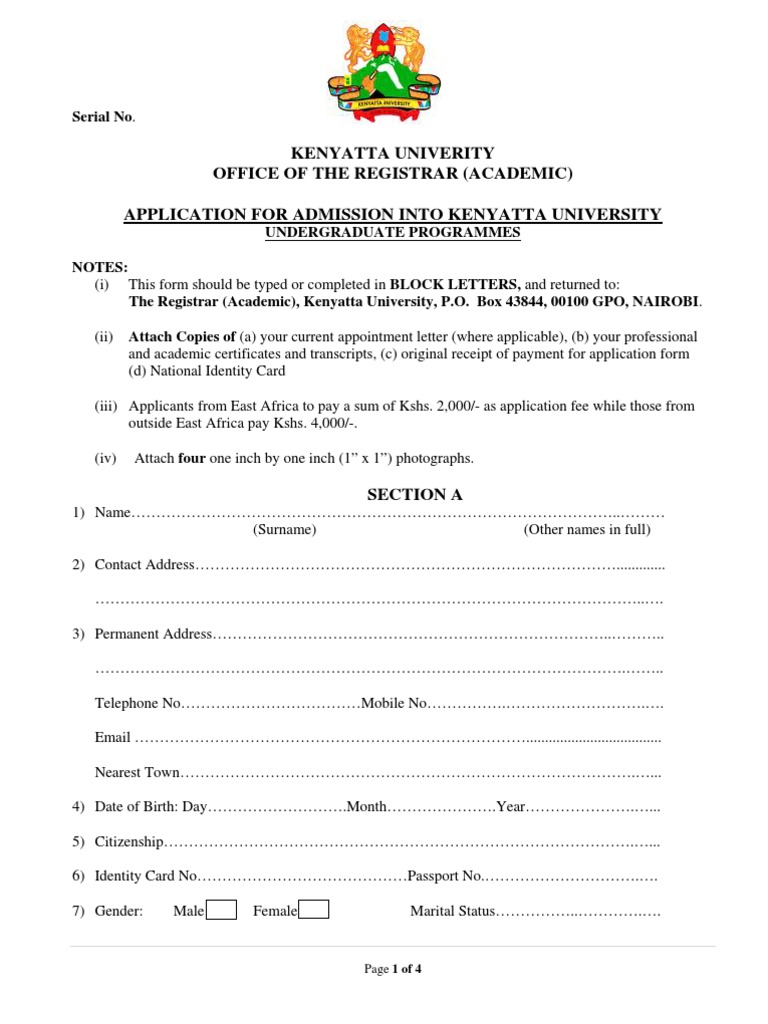 KU Undergraduate Application Form Ellipsis Further Education