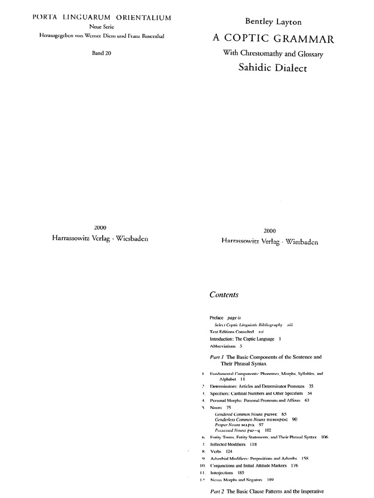 09.a Coptic Grammar With Chrestomathy and Glossary Sahidic Dialect | PDF