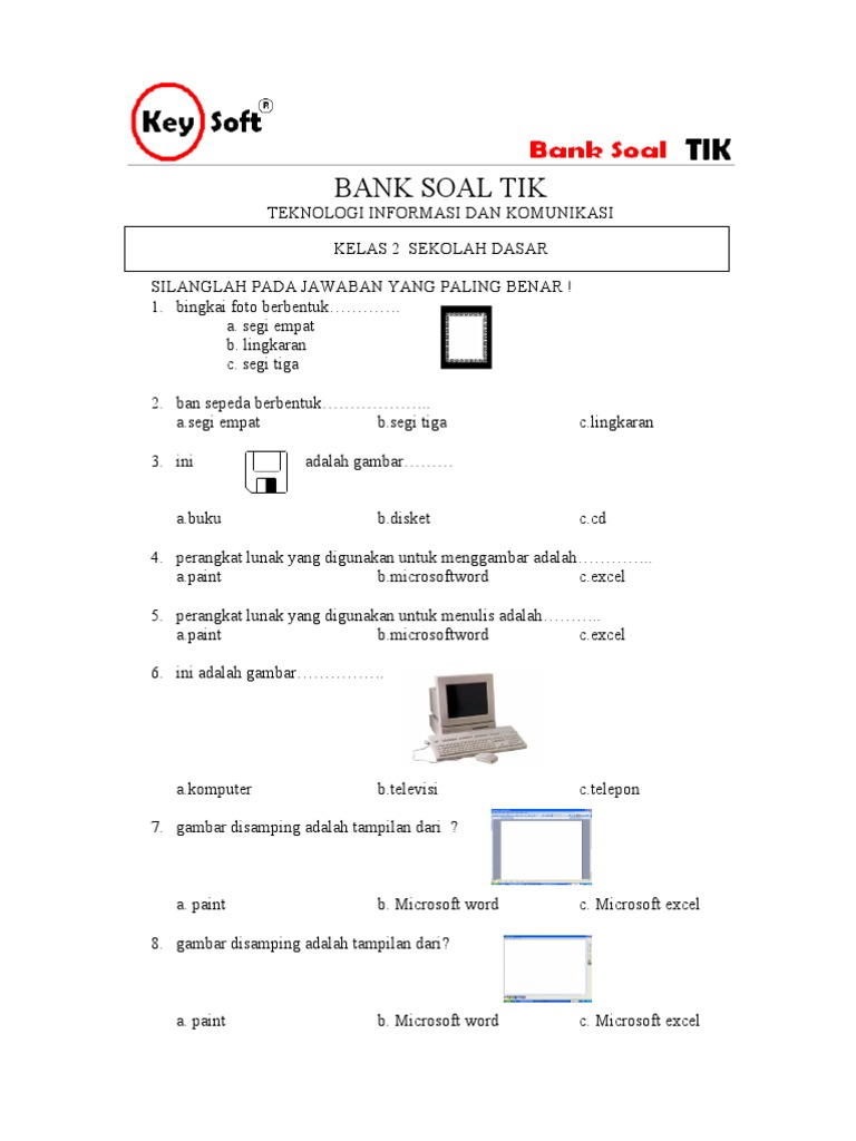 Get Soal Tik Kelas 2 Sd Semester 2 Dan Kunci Jawaban PNG