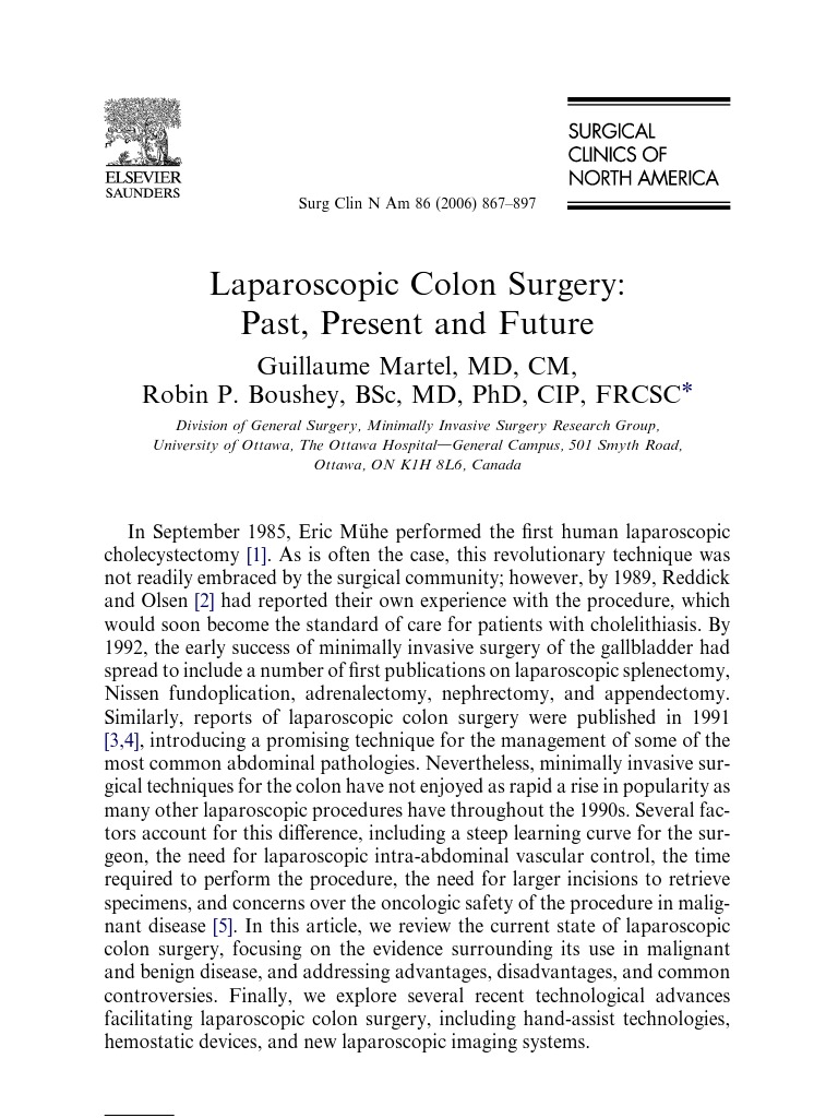 Laparoscopic Colon Surgery | PDF | Colorectal Cancer | Surgery