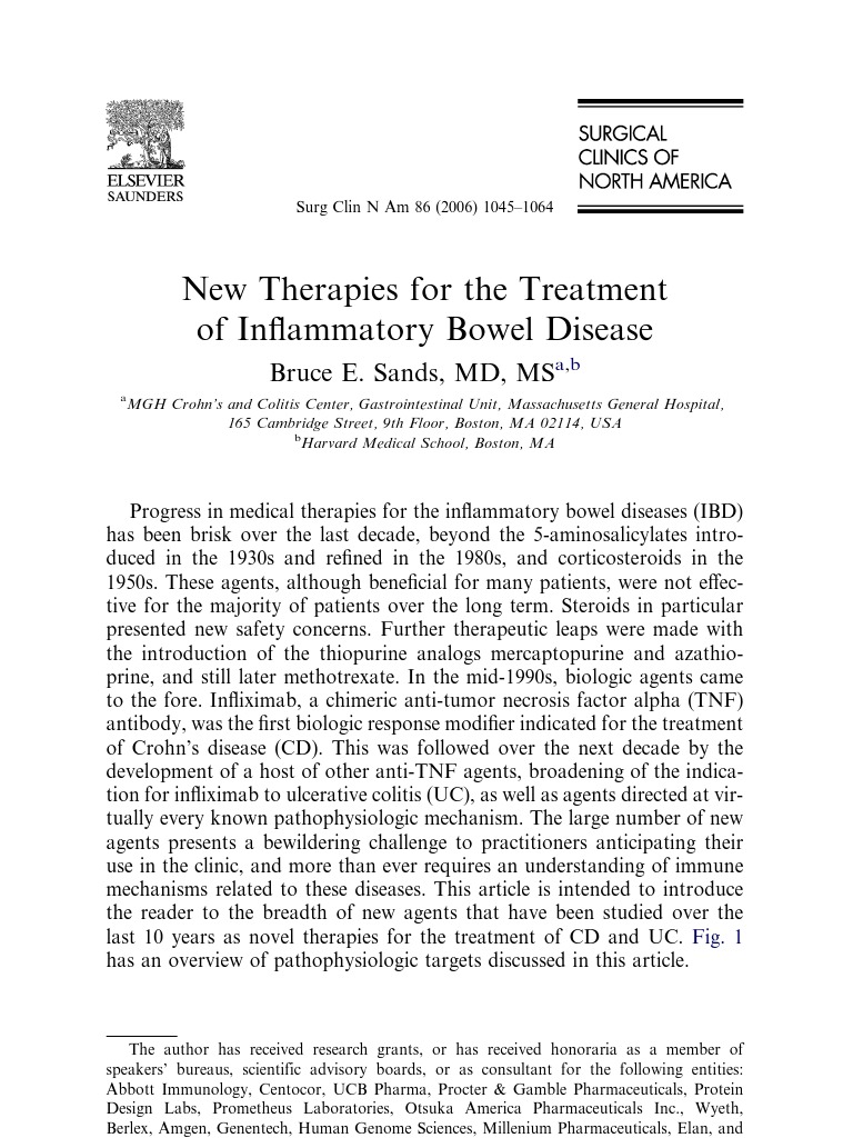 New Therapies For The Treatment | PDF | Inflammatory Bowel Disease | T ...