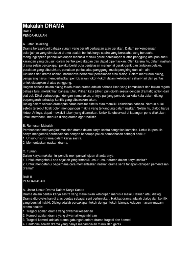 Makalah DRAMA Makalah DRAMA