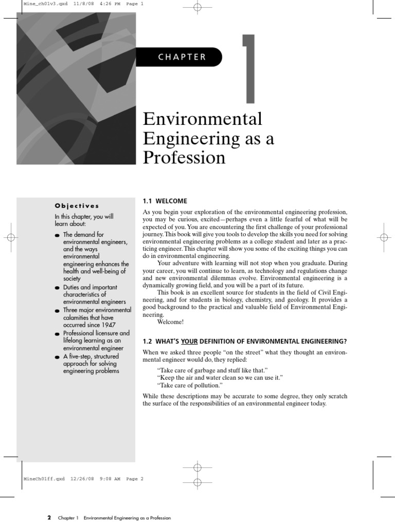 Overview of Environmental Engineering | PDF | Environmental Engineering ...