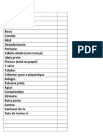 Coisas a Levar Para a Prova
