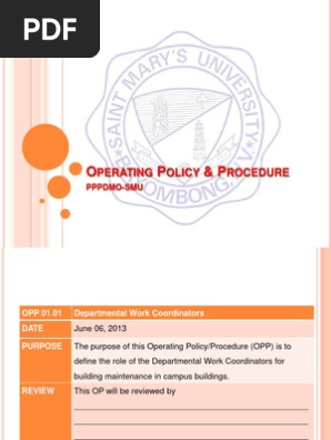 Operating Policy and Procedure