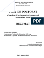 Contributii La Diagnosticul Precoce Al Anomaliilor Fetale