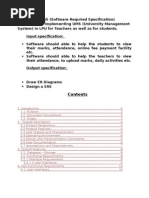 SRS of University Management System by Balwinder Singh Vehgal