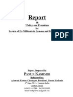 Report On 'Policy and Procedure For Return of Ex-Militants To Jammu and Kashmir State'