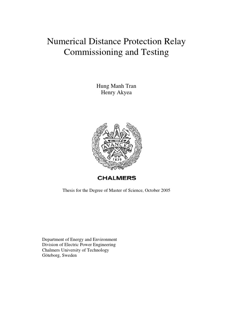 Numerical Distance Protection Relay Commissioning and Testing | PDF
