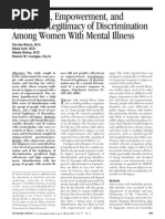Discrimination Among Women With Mental Illness