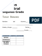 Examen 3er Bimestre Segundo Grado