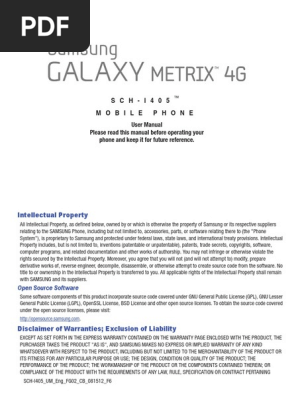 Us Cellular I405 Metrix 4g English User Manual Fg02 F6 Images, Photos, Reviews