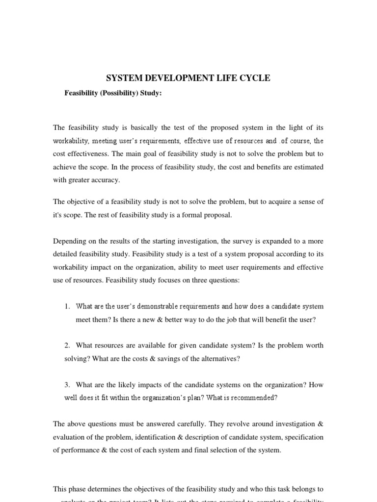 Feasibility Study Pdf Feasibility Study Evaluation