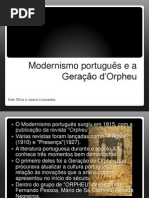 modernismo portugues e a geração de orpheu