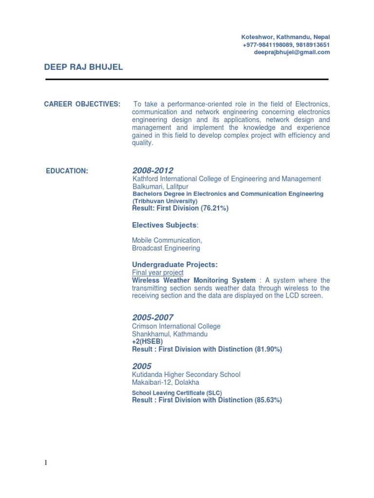 Cv format in nepal pdf image