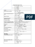 Formula Sheet Finance Exam