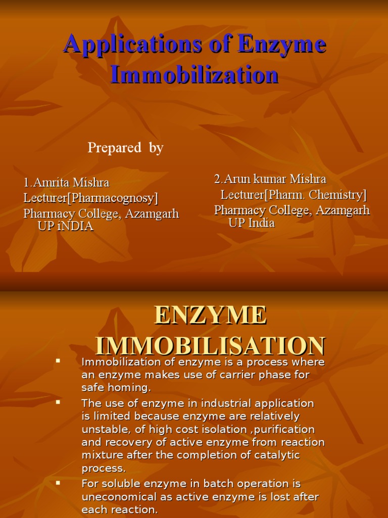 Applications of Enzyme Immobilization | PDF | Elisa | Enzyme