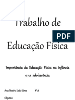 Importancia Da Educação Fisica Na Infancia e Adolescencia