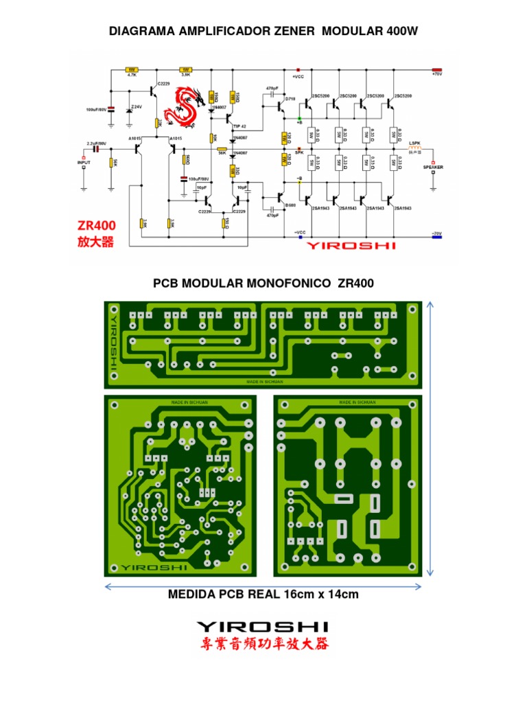 Amplificador Zener Modular Yiroshi 400w Pdf