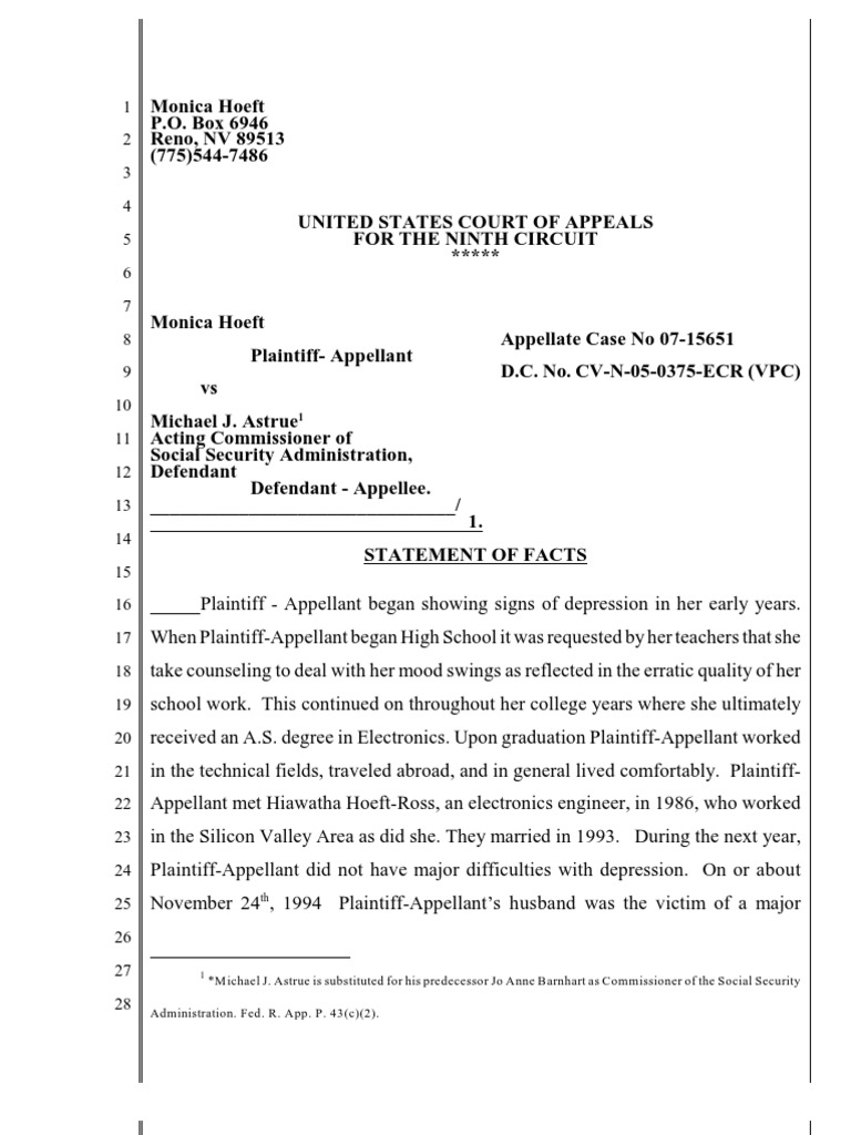 Federal Disability Appeal | Mania | Major Depressive Disorder