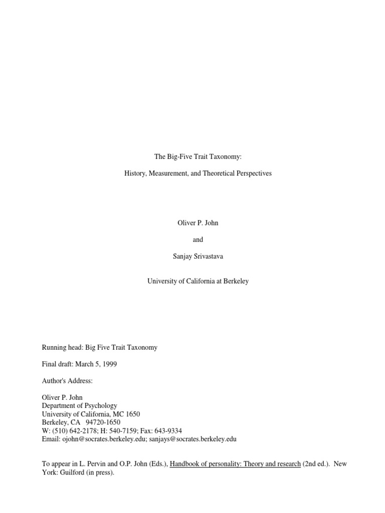 Big Five Pdf