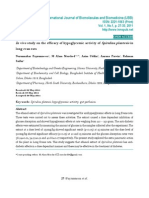 In Vivo Study On The Efficacy of Hypoglycemic Activity of Spirulina Plantesis in