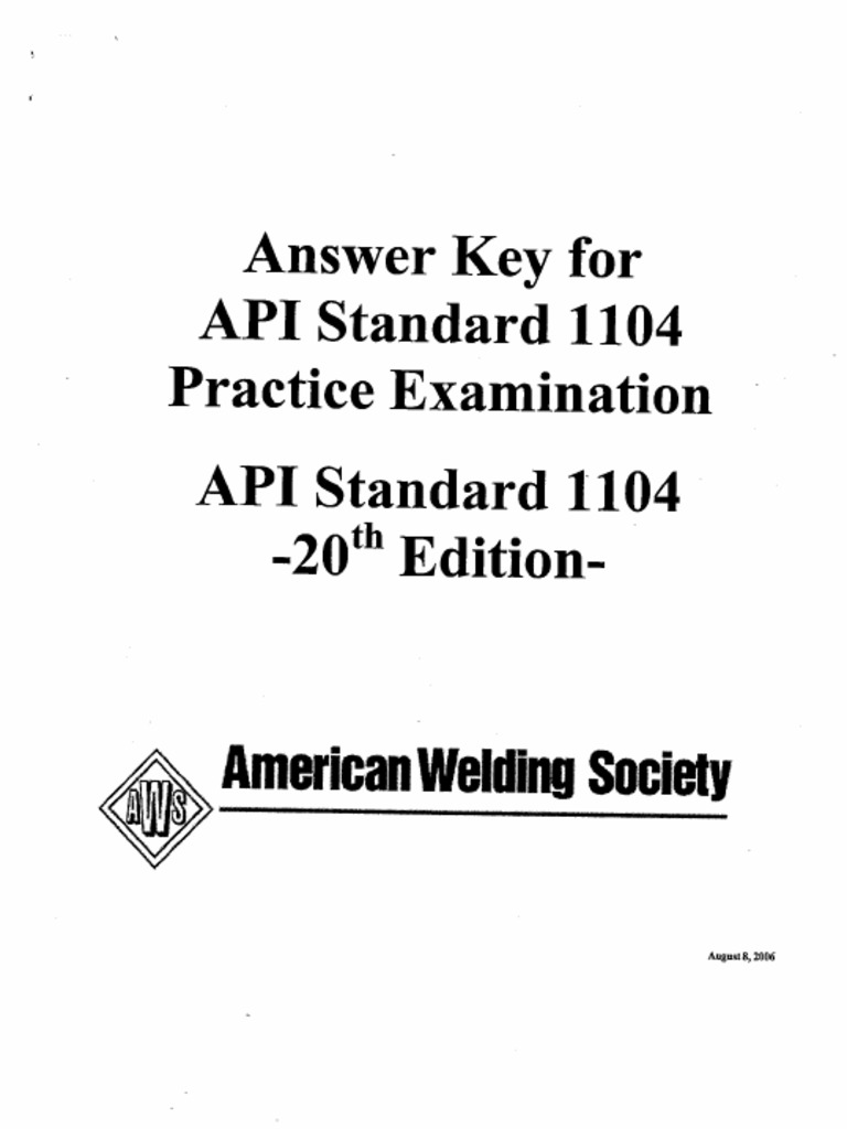 API 1104 (Sample Exam) - Ans | PDF
