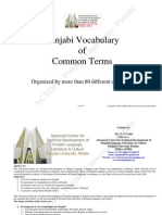 Punjabi Vocabulary of Common Terms From English