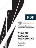 Year 10 General Mathematics Practice Test