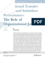 International Transfer Pricing and Subsidiary PerformanceThe Role of Organizational Justice