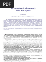 François A (2004), Développement, la fin d'un mythe