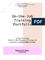 On-the-Job Training Portfolio: Irene Luz Y. Boco