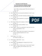 Department of Textile Engineering Course No. TE 1012 Introduction To Spinning Technology Sample Questions and Answers For Final Exam, 2008