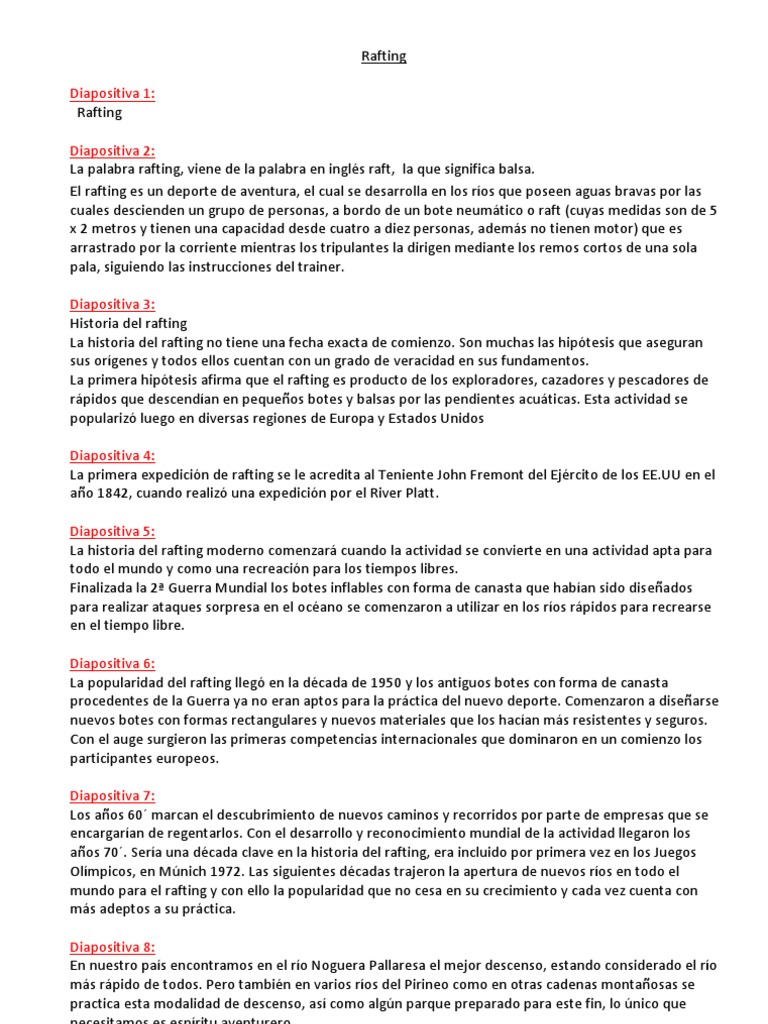 Rafting | PDF | Ocio | Deportes
